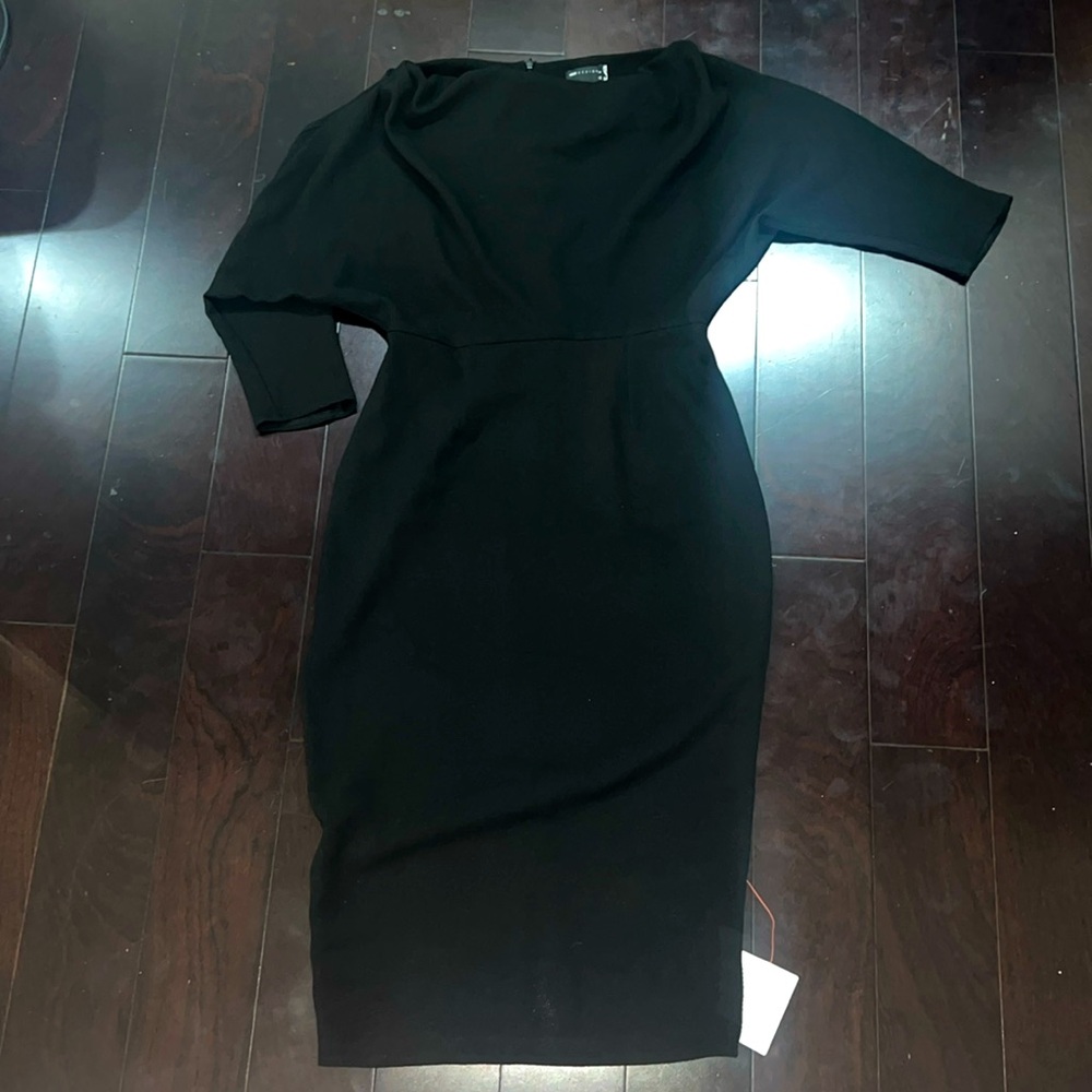 ASOS fallen shoulder midi dress